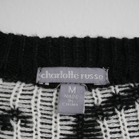 Charlotte Russe Black and White Leopard Sweater - Picture 4 of 4